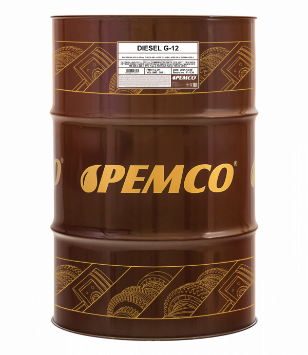 Моторное масло PEMCO DIESEL G-12 SHPD 10W-30 CI-4 Plus/CI-4/CH-4/SL полусинтетическое, 208л (PM0712-DR)