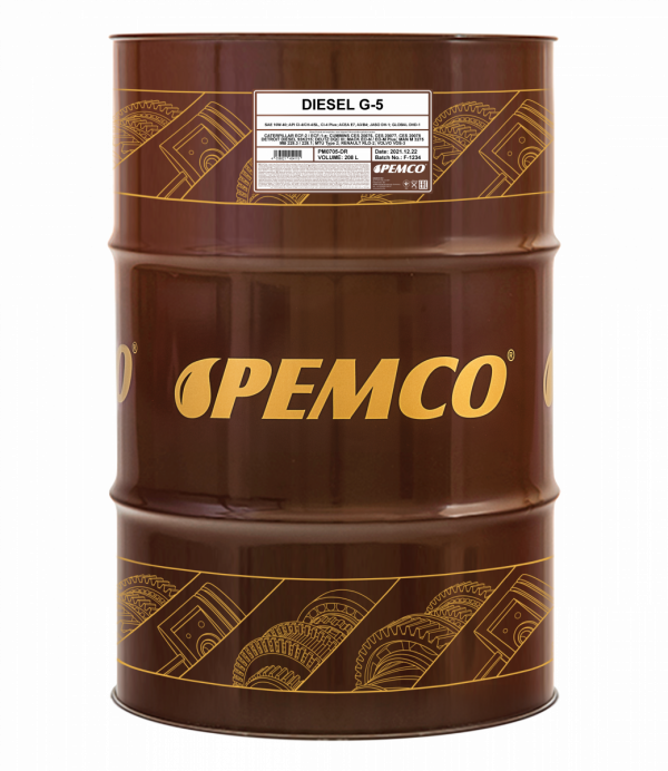Моторное масло PEMCO DIESEL G-5 UHPD 10W-40 CI-4 Plus/CI-4/CH-4/SL HC-синтетическое, 208л (PM0705-DR)