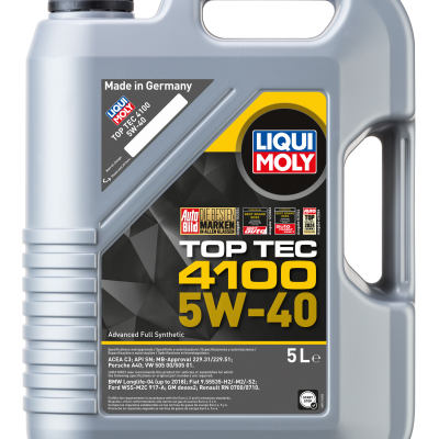2195 Liqui Moly Моторное масло для легковых автомобилей Top Tec 4100 5W-40 (4л)