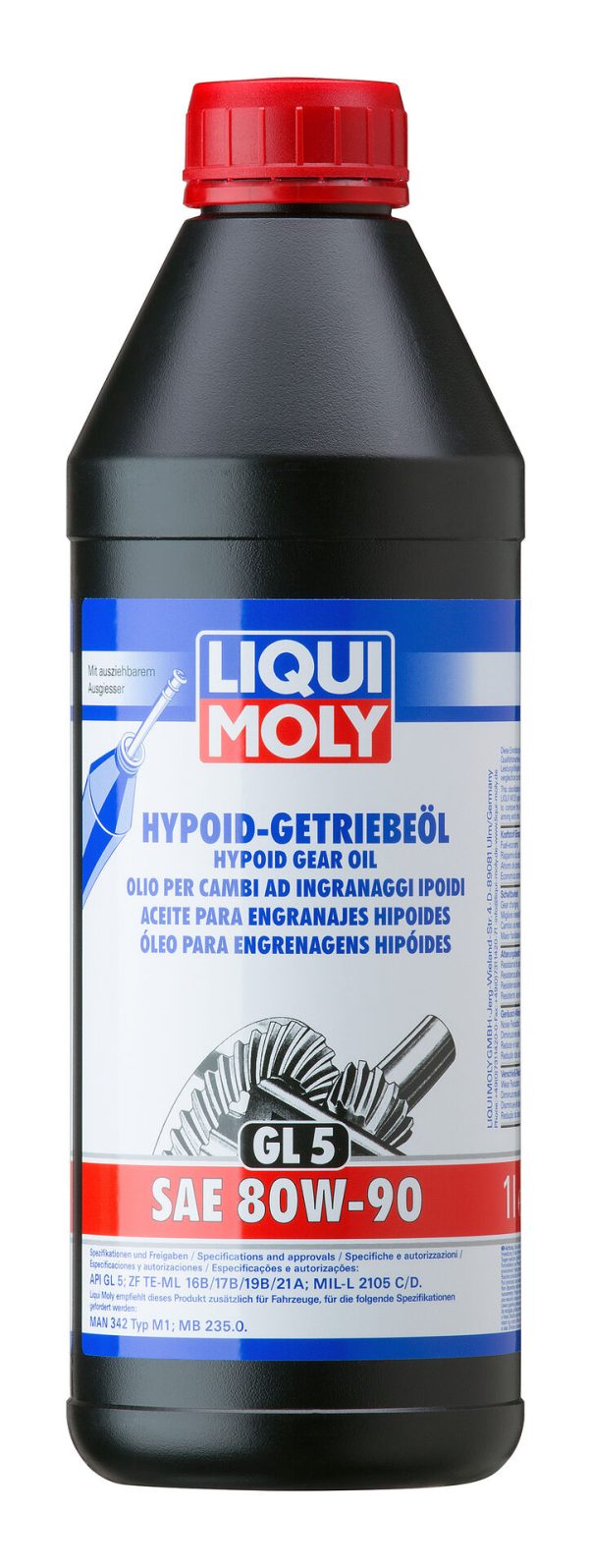 4406 Liqui Moly Трансмиссионное масло Hypoid-Getriebeoil 80W-90 (1л)
