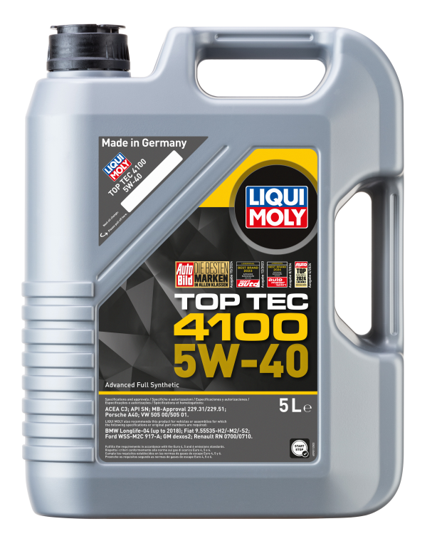 9511 Liqui Moly Моторное масло для легковых автомобилей Top Tec 4100 5W-40 (5л)