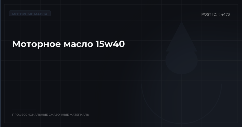 Моторное масло 15w40: характеристики, преимущества, где купить оптом