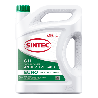 Жидкость охлаждающая Sintec Antifreeze Euro G11 green -40 5кг