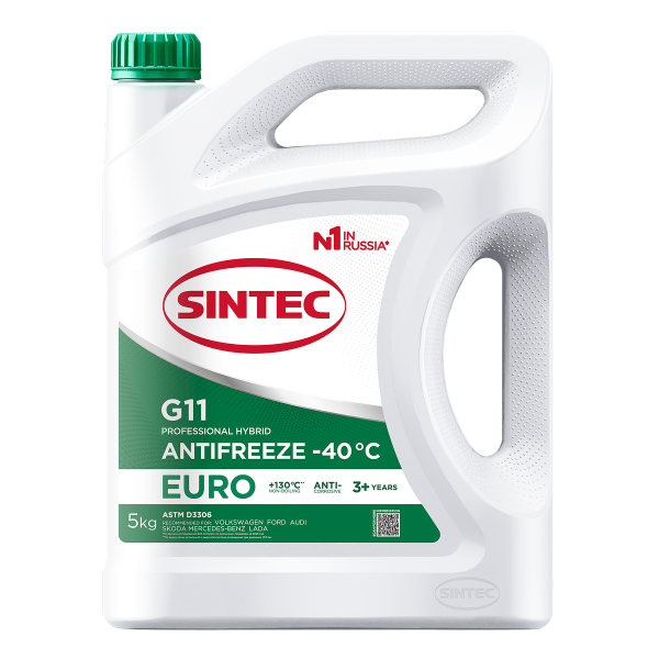 Жидкость охлаждающая Sintec Antifreeze Euro G11 green -40 3кг