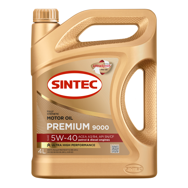 Масло моторное Sintec Premium 9000 5W-40 A3/B4 SN/CF 1л